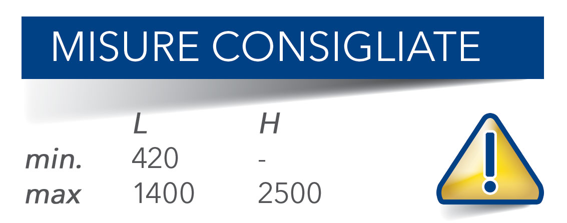 incasso 50 a catena - misure consigliate