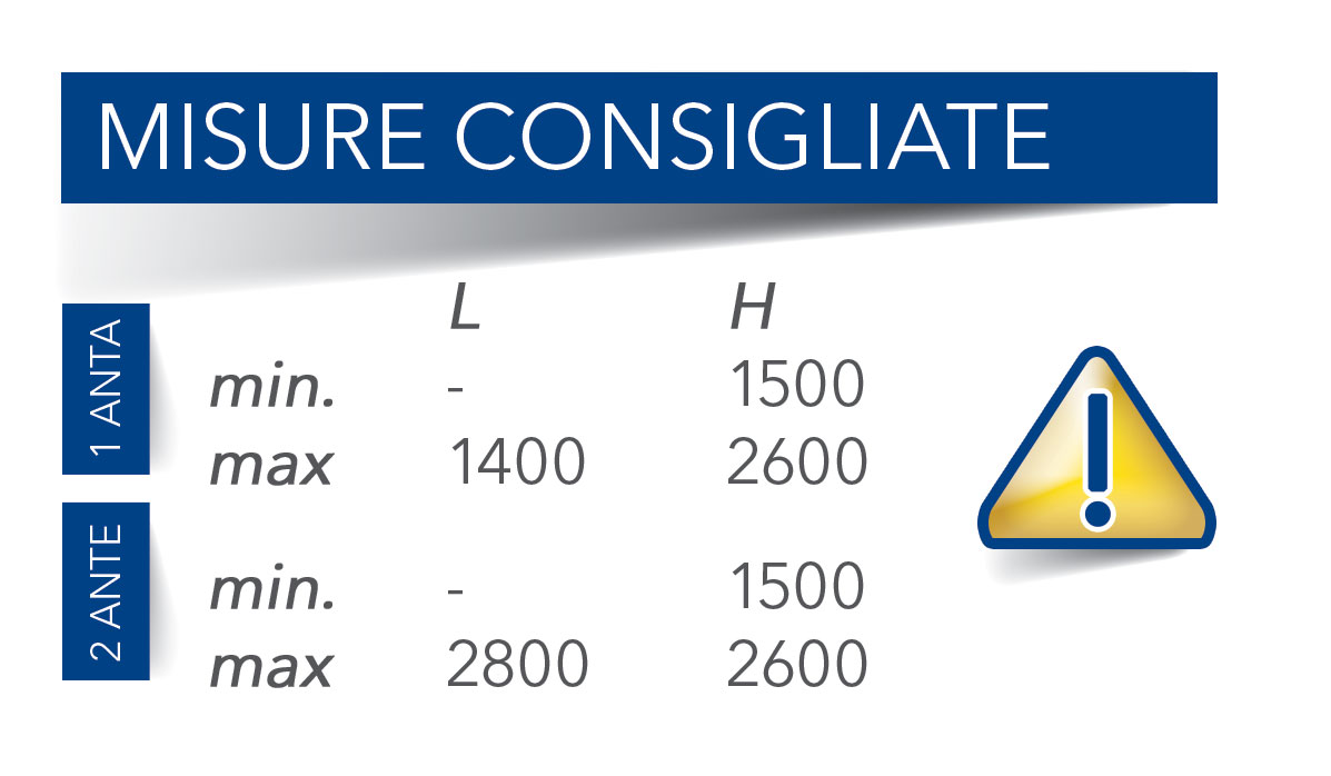 quadra 45 laterale - misure consigliate