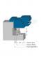 alto block - sezione con ingombri zanzariera ad incasso con maniglia clic-clac