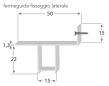 Incasso 50 a catena - sezione fermaguida 