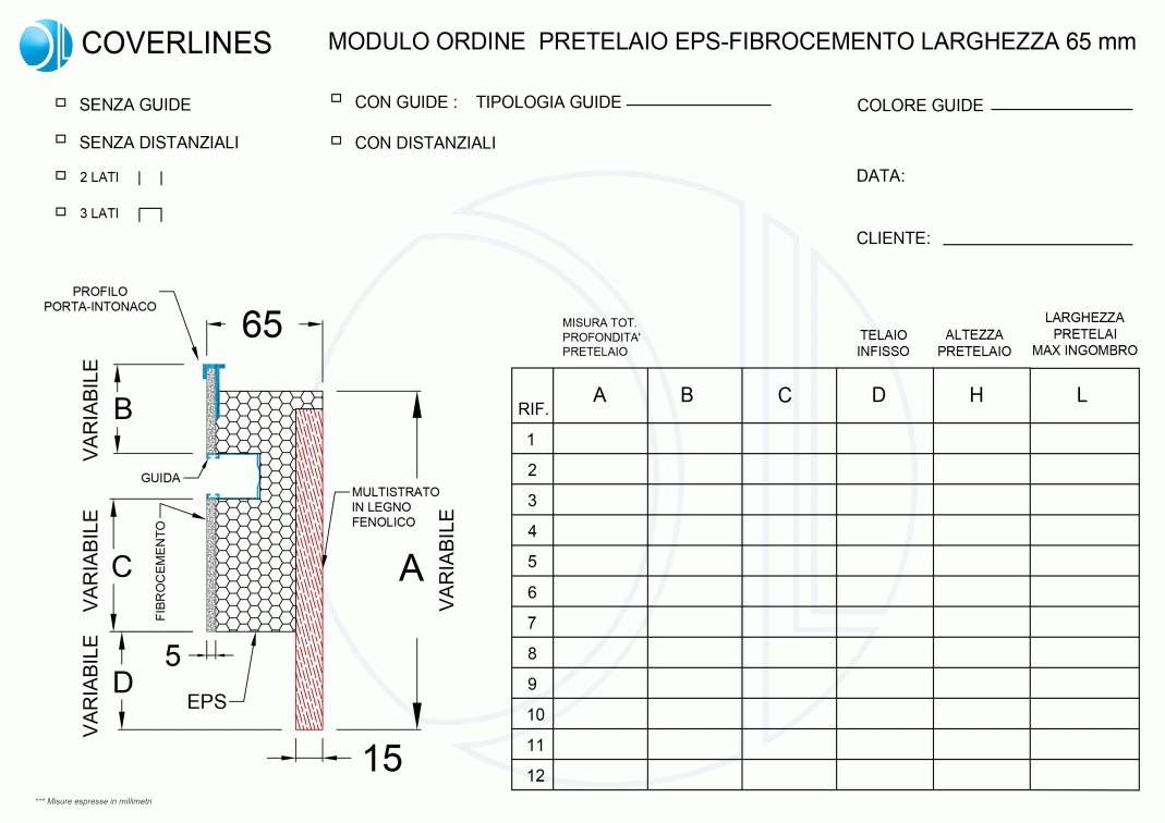 PRETELAIO 65  TERMICO EPS/FIBROCEMENTO